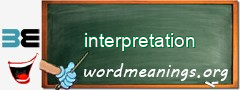 WordMeaning blackboard for interpretation